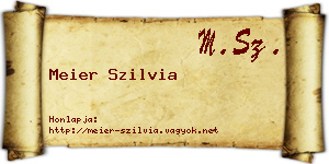 Meier Szilvia névjegykártya